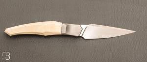   Couteau " Liner-lock custom " de Berthelemy Gabriel - La Forge Agab - Ivoire de mammouth et RWL34