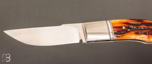 Couteau "Lock-Back  " par Honoré Vilain - RWL34 et Os cerfé