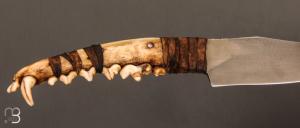    Couteau droit forgé par Pierre Henri Monnet - Mâchoire de renard et 90McV8