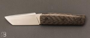 Couteau " Mastard " custom par Christophe Arbogast - Fibre de carbone et lame en RWL34