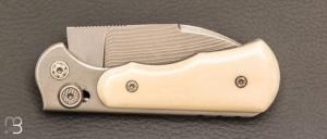 Couteau " Morphalou " par Éric Parmentier - Mammouth et VG10 Suminagashi