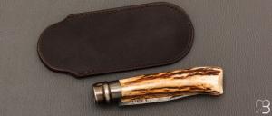 Couteau " Opinel N°09 " custom bois de cerf par Laurent Gaillard