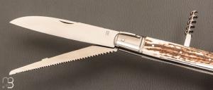 Couteau " Rumilly 4 pièces " par Romain Alvarez - Bois de cerf et RWL34