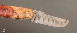   Couteau " Slipjoint " custom par Karim Valentin - Les couteaux D'Hure - Loupe d'Amboine et C130