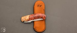   Couteau " Slipjoint " custom par Karim Valentin - Les couteaux D'Hure - Loupe d'Amboine et C130