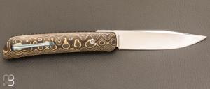  Couteau " Slimvubu " par Des Horn - Fatcarbon "Unigold" et lame en Nitrobe 77