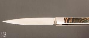   Couteau " Slipjoint " custom de Lionel Lalague - Mammouth et lame en RWL34