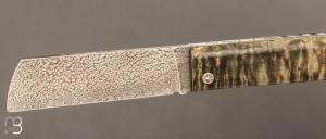  Couteau " Snard " Cristal Steel par Tom Fleury - Bouleau madré stabilisé