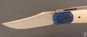  Couteau  " Stan " custom par Maxime Belzunce - Vieux micarta et lame en RWL34