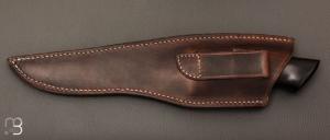 Couteau  de  chasse de Jean Paul Sire - Ébène et lame damas multi barreaux