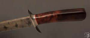   Couteau droit de Nicolas Mestrallet - Atelier du couteau Vaunaveys - Lame en acier damas forgé et palissandre du Honduras