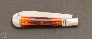   Couteau " Inspiration Issoire/Yssingeaux " par Honoré Vilain - Amber stag et RWL34