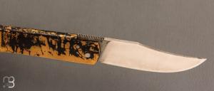 Couteau " piémontais " par David Margrita - Mbull Knives - Laiton plié et lame en XC75