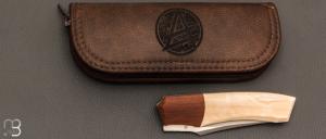 Couteau " custom " de Berthelemy Gabriel - La Forge Agab - Ivoire de mammouth et RWL34