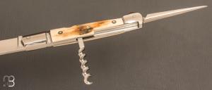    Couteau " Issoire 3 pièces " custom de Jérôme Bellon - Ivoire de mammouth et RWL34