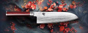   Couteau japonais Kai Shun Classic Red Santoku 190 mm Limited Edition - DM.0717RD