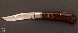   Couteau  "  Trapper " par Aleksandr Vetrov - Micarta Burnlap / M390