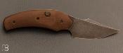 Couteau custom pliant par David Lespect - Micarta et D2 stonewashed blocage bouton