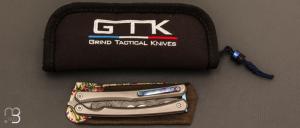 Couteau  "  Balitac " par GTKnives - Thomas Gony  - full titane et lame en Damas San Maï de Chad Nichols