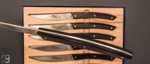 Coffret de 6 couteaux de table LE THIERS modèle 3G par Roger Orfèvre - PAPERSTONE NOIR