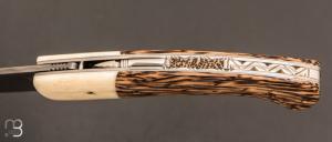  Couteau " 1515 collection Zulu " par Manu Laplace - Palmier et Os