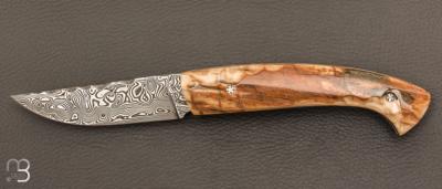    Couteau 1515 collection "Edition Primitif N°5/7 " par Manu Laplace - Ivoire de mammouth et lame damas