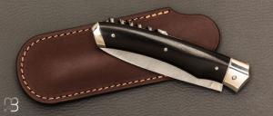   Couteau " 1820 2 pièces " custom par Mathieu Herrero - ébène et lame en 14C28N