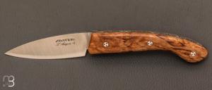  Couteau " Ariégeois " par la Coutellerie Savignac -  Loupe de bouleau stabilisée et lame 14C28N
