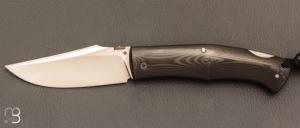 Couteau " BadAss " custom lock-back par Raphal Durand - fibre de carbone unidirectionnelle et RWL34