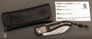    Couteau " Bohémien " par Tony Ruot - Loupe de chêne stabilisée et damas sauvage