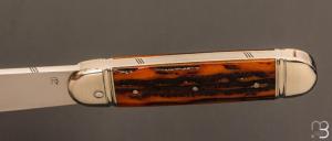   Couteau " Bouledogue  " par Romain Alvarez - Os cerfé et RWL34