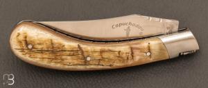 Couteau " Capuchadou 12cm " Corne de bélier et lame en 14C28 par Fontenille-Pataud