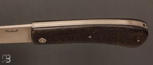  Couteau " Le Dodu  " à cran plat par Frédéric Maschio - Micarta jute et C130