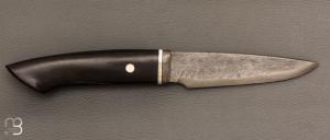   Couteau Droit de collection par Jean Paul Sire - Ébène du Mozambique et Damas multi-barreaux