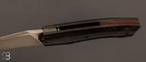   Couteau " Front-flipper custom " de Berthelemy Gabriel - La Forge Agab - Micarta WWII et lame en RWL34