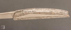   Couteau " HBP80 " de poche custom par Des Horn - Météorite Gibéon 