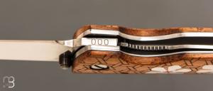  Couteau " Hana Flower liner lock " par Mcusta - Bambou et VG10 - Pièce Unique