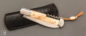    Couteau " Issoire 2 pièces " custom par David Breniere - Ivoire de phacochère et lame en RWL34