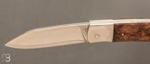  Couteau  " JB  " pliant de Fabrice Cotroneo - Loupe de Noyer et Suminagshi SG2