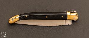   Couteau de poche Laguiole 11cm par Le Fidèle - Micarta noir