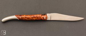 Couteau " Laguiole 12cm " par Laguiole en Aubrac - Loupe d'amboine
