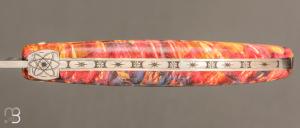    Couteau Laguiole en Aubrac Collection Cosmos modèle " Big-Bang " - Loupe de sureau