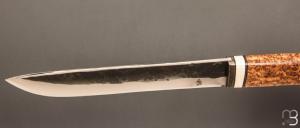   Couteau " Leuku " fixe par Michel Blum - Loupe d'amboine