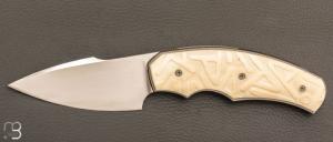    Couteau " Liner Lock " custom par David Lespect - RWL34 et Ivoire de phacochère gravé par Serge Raoux