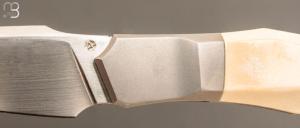   Couteau " Liner-lock custom " de Berthelemy Gabriel - La Forge Agab - Ivoire de mammouth et RWL34