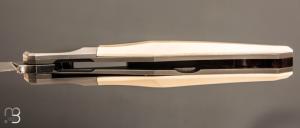   Couteau " Liner-lock custom " de Berthelemy Gabriel - La Forge Agab - Ivoire de mammouth et RWL34