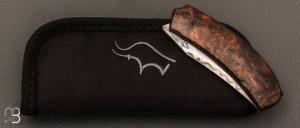   Couteau " Liner lock " custom par Guy Poggetti - Châtaignier et lame en C130