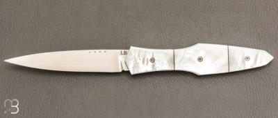  Couteau " Magna Pinna " fait main par Laraud Blade  - Nacre et 14C28