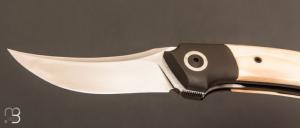  Couteau " Maverick prototype  " custom de Jean Michel Martin  - RWL-34 et Ivoire de phacochère
