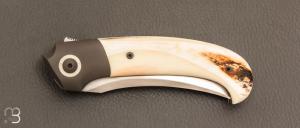   Couteau " Maverick prototype  " custom de Jean Michel Martin  - RWL-34 et Ivoire de phacochère